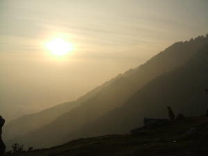 India Travel Blog, Sunset in Triund