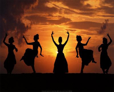 Indian art dance, sunset dance, india