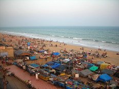 Puri beach, Orissa, evening scene