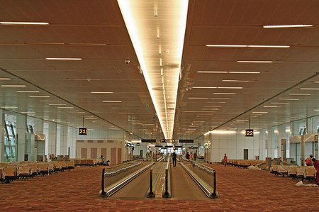 Travelators, automatic walkways at terminal 3, new delhi 