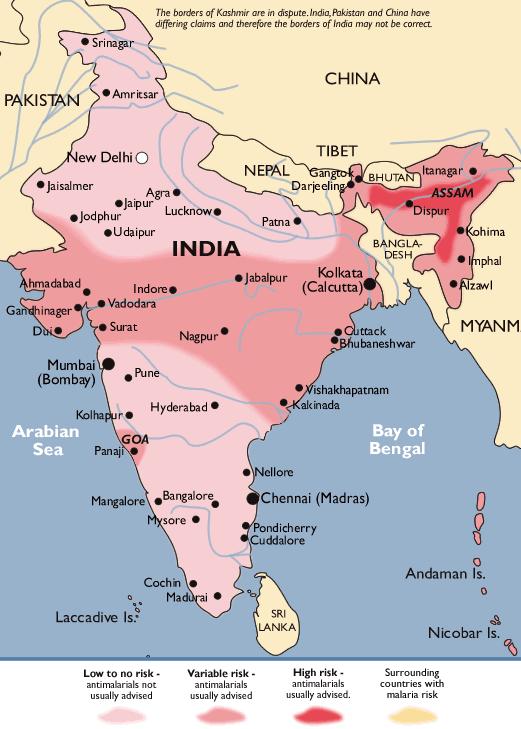 India malaria map