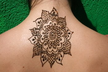 Henna pattern, back, traditional body art