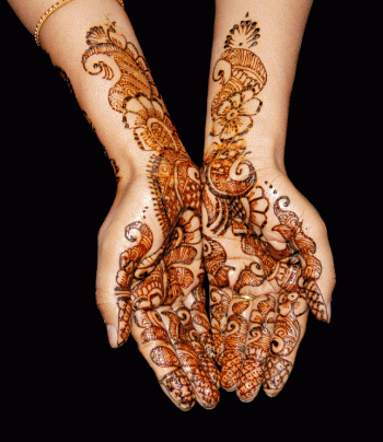 henna arm tattoo, body art in India