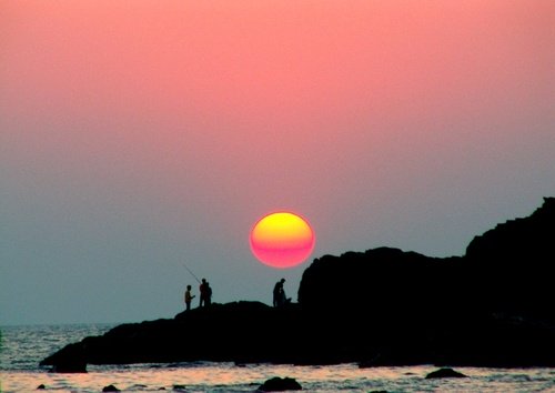 Sunset at chapora beach, chapora beach sunset